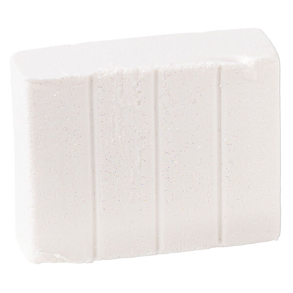 Polymer clay, Sculpey® PREMO, frost white glitter. Sold per 2-ounce bar. image number 0
