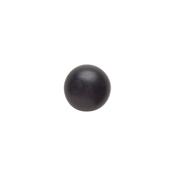 Cabochon, black onyx (dyed), matte, 12mm calibrated round, B grade, Mohs hardness 6-1/2 to 7. Sold per pkg of 10. image number 0