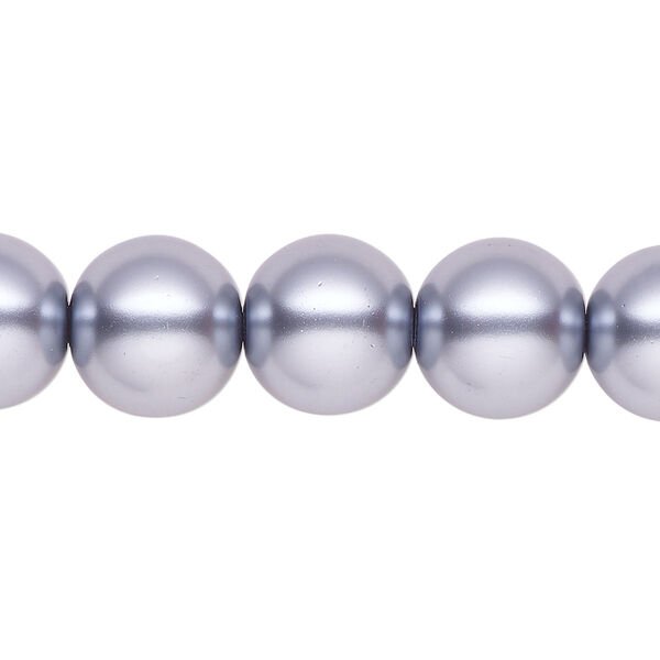 Pearl 1pk pewter, Celestial Crystal® 12mm round 15.5-16 inch image number 0