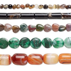 Multi-agate 1pkg5, mixed shape bead 15 inch mix 6x4mm-20x15mm