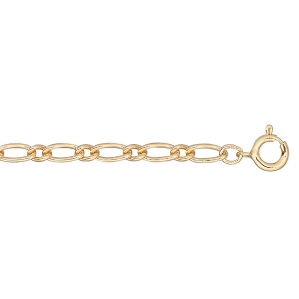 Chain, 12Kt gold-filled, 3mm long and short oval, 18 inches with springring clasp. Sold individually. image number 0