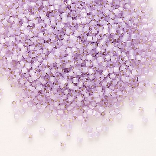 Seed bead, Delica®, glass, pkg/250g, #11 round, translucent silver-lined lilac (DB-0629). image number 0
