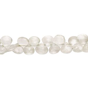 Green quartz 1pkg1, hand-cut top-drilled faceted puffed teardrop bead 7 inch 5x5mm-7x6mm