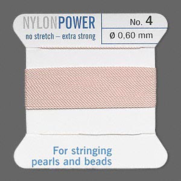 Thread, Griffin, nylon, light pink, size #4. Sold per 2-meter card (approximately 78 inches). image number 0