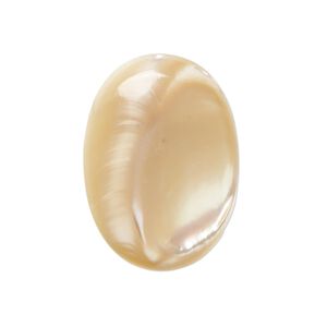 Cabochon, mother-of-pearl shell (natural), 25x18mm calibrated oval, Mohs hardness 3-1/2. Sold individually.