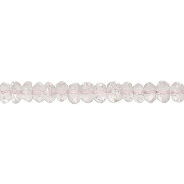 Bead, morganite (natural), 5x2mm-6x3mm hand-cut faceted rondelle, C+ grade, Mohs hardness 7-1/2 to 8. Sold per 15-inch strand, approximately 10 beads. image number 0
