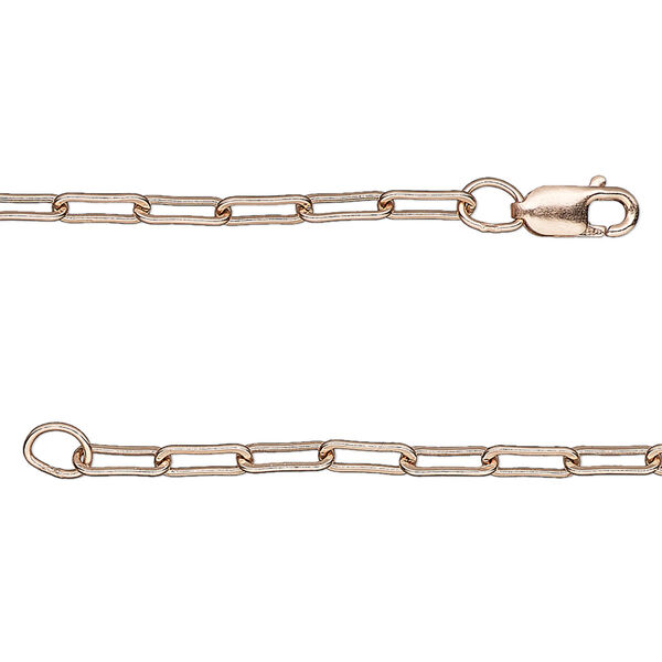 Chain, 14Kt rose gold-filled, 2.5mm flat paperclip, 18 inches with lobster claw clasp. Sold individually. image number 0