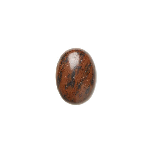 Cabochon, mahogany obsidian (natural), 14x10mm calibrated oval, B grade, Mohs hardness 5 to 5-1/2. Sold per pkg of 6. image number 0