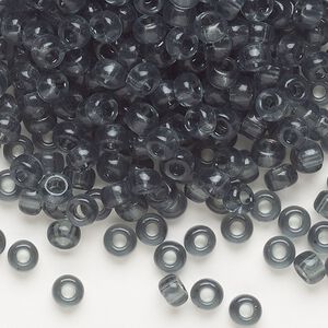 Seed bead, Miyuki, glass, pkg/250g, #6 rocaille, transparent grey (RR-152).