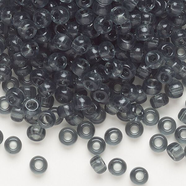 Seed bead, Miyuki, glass, pkg/250g, #6 rocaille, transparent grey (RR-152). image number 0