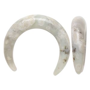 Peace "jade" 1pkg1, hand-cut undrilled naja moon focal natural 32x28mm-34x30mm / 7-8mm thick