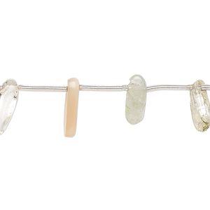 Multi-gemstone 1pkg26, top-drilled flat nugget bead small