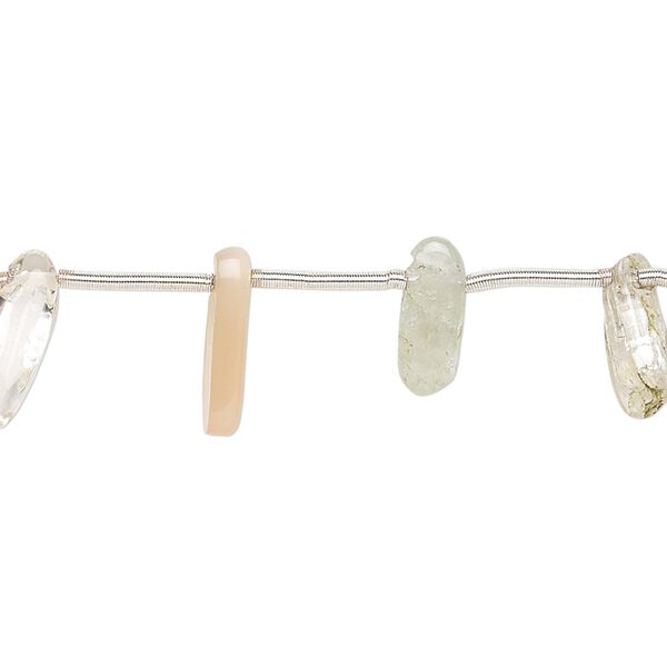 Multi-gemstone 1pkg26, top-drilled flat nugget bead small image number 0