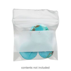 Bag, Tite-Lip™, plastic, clear and white, 1x1-inch top zip with block. Sold per pkg of 1,000.
