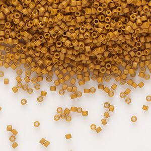 Seed bead, Delica®, glass, pkg/7.5g, #11 round, opaque matte glazed toast (DB-2286).
