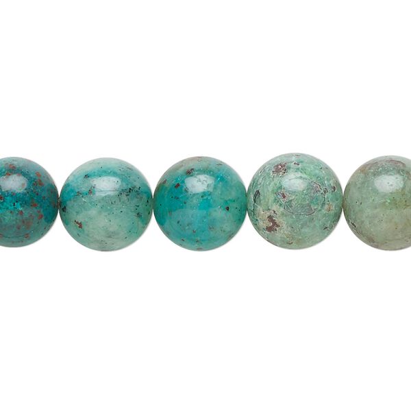 Cuprite in chrysocolla 1pkg1, round bead natural 15.5-16 inch 10mm image number 0