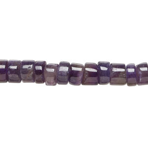 Amethyst 1pkg1, hand-cut heishi bead natural, 13 inch dark 6x3mm-7x5mm