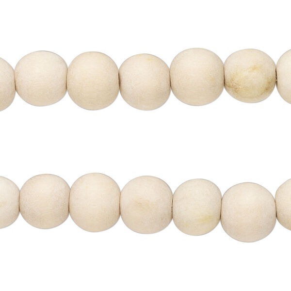 Bead, Taiwanese cheesewood (natural), pkg/(2) 16 inches, 8mm center-drilled round. image number 0
