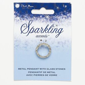 Drop, silver-finished "pewter" (zinc-based alloy), 19mm open flat round. Sold individually.