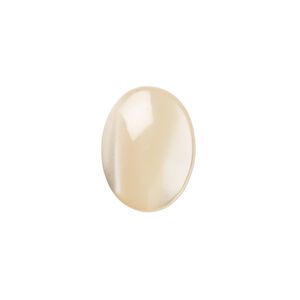 Cabochon, mother-of-pearl shell (natural), 16x12mm calibrated oval, Mohs hardness 3-1/2. Sold per pkg of 2.
