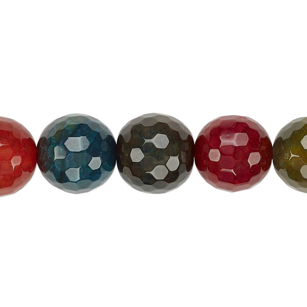 Agate / Malaysia "jade" 1pkg1, faceted round bead B grade, 15 inch 11-12mm image number 0