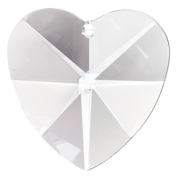Suncatcher 1pk clear, Asfour Crystal 40x39mm top-drilled faceted heart image number 0