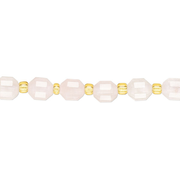 Bead, rose quartz (dyed), 6mm faceted drum, B grade, Mohs hardness 7. Sold per 8-inch strand, approximately 20 beads. image number 0