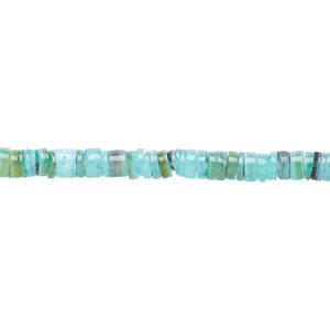 Cabibe shell 1pkg1, hand-cut heishi bead turquoise blue 15.5-16 inch 3x1mm-4x3mm