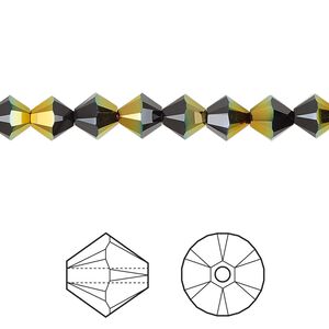 Bead 24pk jet astral pink, Crystal Passions® 6mm bicone 5328