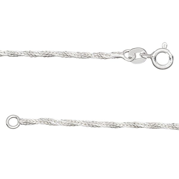 Chain 1pkg1 Gossamer™, sterling silver, 1.4mm twisted foxtail, 20 inches. image number 0
