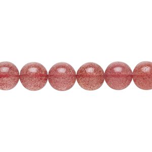 Strawberry quartz 1pkg1, round bead natural 8 inch 8mm