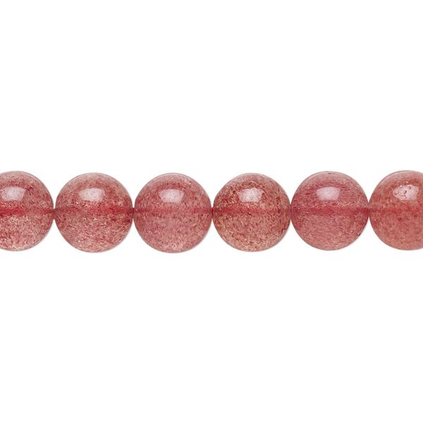 Strawberry quartz 1pkg1, round bead natural 8 inch 8mm image number 0