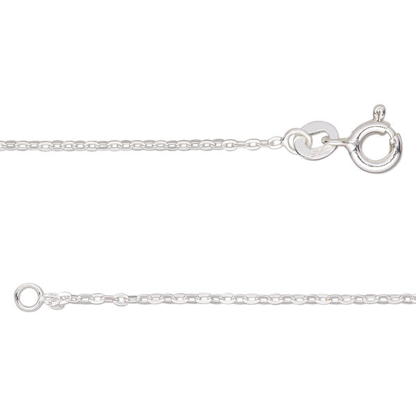 Necklace, Create Compliments®, sterling silver and enamel, black, 15.5mm diamond with dot and swirl design, adjustable at 16 and 18 inches with springring clasp. Sold individually. image number 1