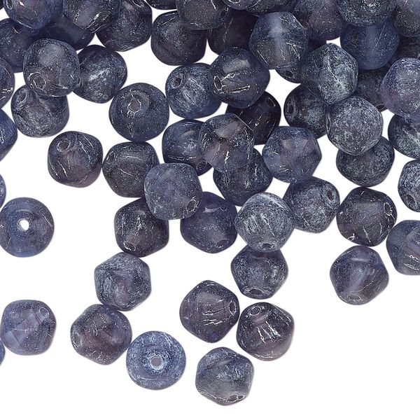 Bead, lampworked glass, translucent purple, 6mm bicone. Sold per 2-ounce pkg, approximately 210 beads. image number 0