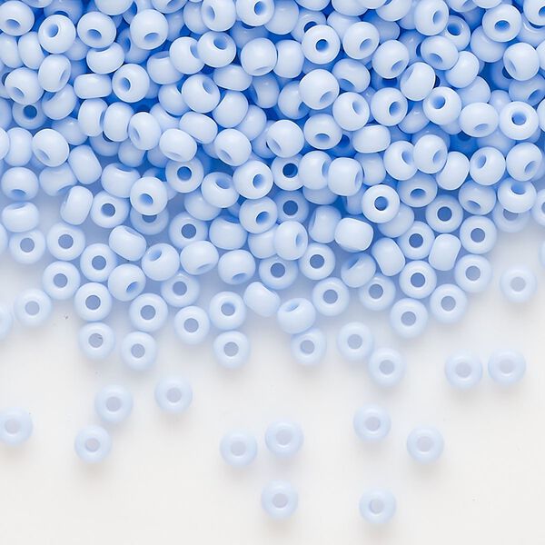 Seed bead, Preciosa Ornela, glass, opaque light blue, #8 rocaille. Sold per 50-gram pkg. image number 0