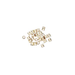 Crimp, 14Kt gold-filled, 1.9x1.8mm twisted tube. Sold per pkg of 25.