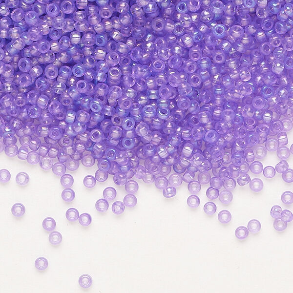 Seed bead, Preciosa Ornela Czech glass, pkg/500g, #11 rocaille, translucent solgel dyed rainbow violet, (41123). image number 0