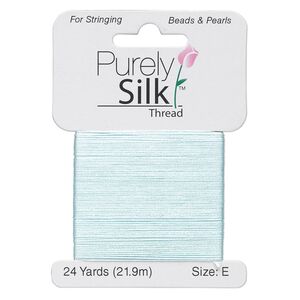 Thread, Purely Silk™, turquoise blue, size E. Sold per 24-yard card.