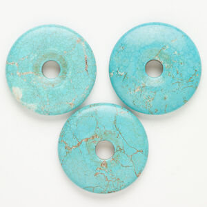 Magnesite 1pkg3, donut focal, blue 49-51mm