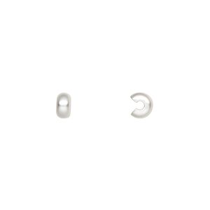 Crimp cover, silver-plated brass with satin finish, 4mm round. Sold per pkg of 100.