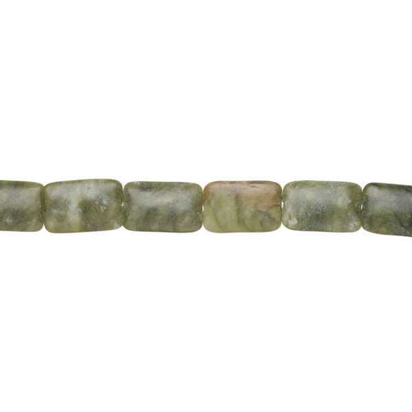 Serpentine 1pkg1, puffed rectangle bead natural, 14 inch 30x20mm image number 1