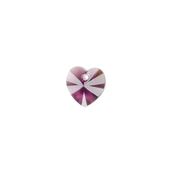Drop 24pk amethyst, Crystal Passions® 10mm pendant heart 6228 image number 0