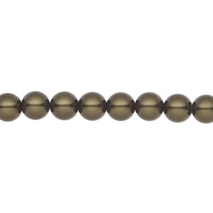 Pearl 200pk dark green, Preciosa Czech crystal 6mm round