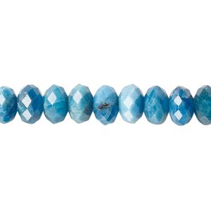 Blue apatite 1pkg1, faceted rondelle bead natural 15.5-16 inch 8x5mm-8.5x5.5mm