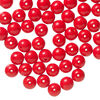 Bead, Czech glass druk 1pkg60, opaque orange, 6mm round. image number 0