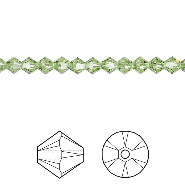 Bead 1440pk peridot, Swarovski&reg; ReCreated&trade; 4mm XILION bicone 5328 image number 0