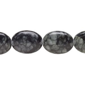 Picasso serpentine 1pkg1, puffed oval bead natural 15 inch 16x12mm