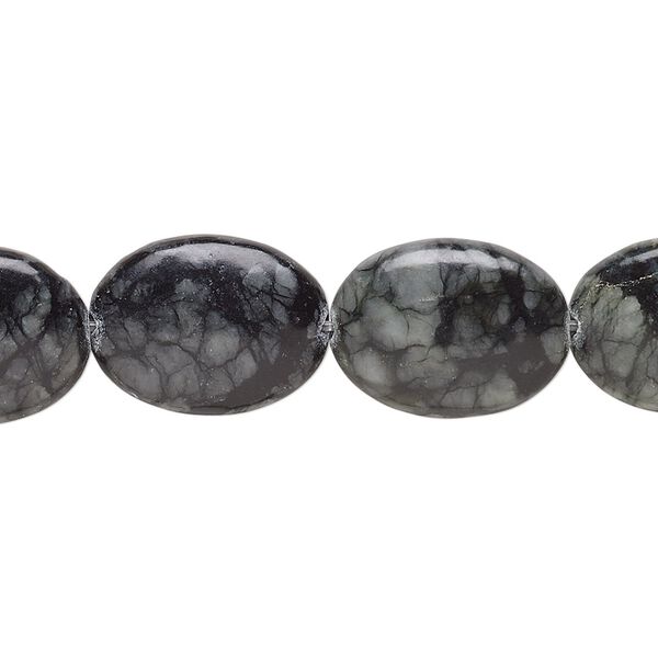 Picasso serpentine 1pkg1, puffed oval bead natural 15 inch 16x12mm image number 0