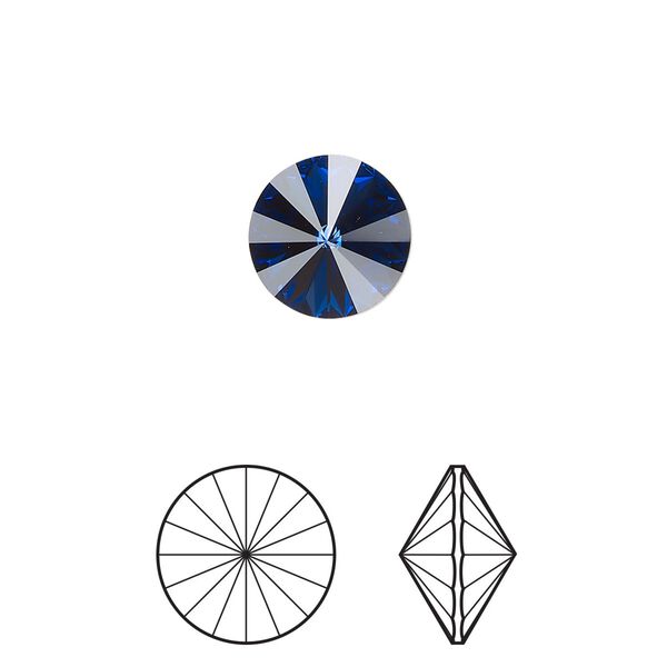 Chaton 288pk dark sapphire foil back, Swarovski® ReCreated™ 10.54-10.91mm rivoli SS47 1122 image number 0