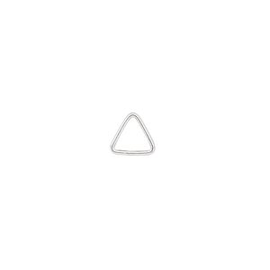 Jump ring, sterling silver, 7.5mm soldered triangle, 5.2mm inside diameter, 20 gauge. Sold per pkg of 10.